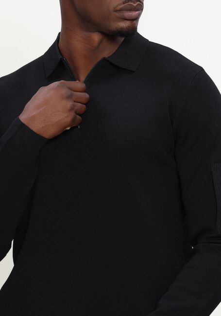 GENTI Pull POLO ZIP LS en noir - large
