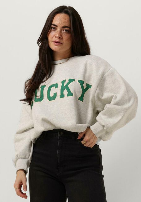 Lichtgrijze BY-BAR Trui BIBI LUCKY VINTAGE SWEATER - large