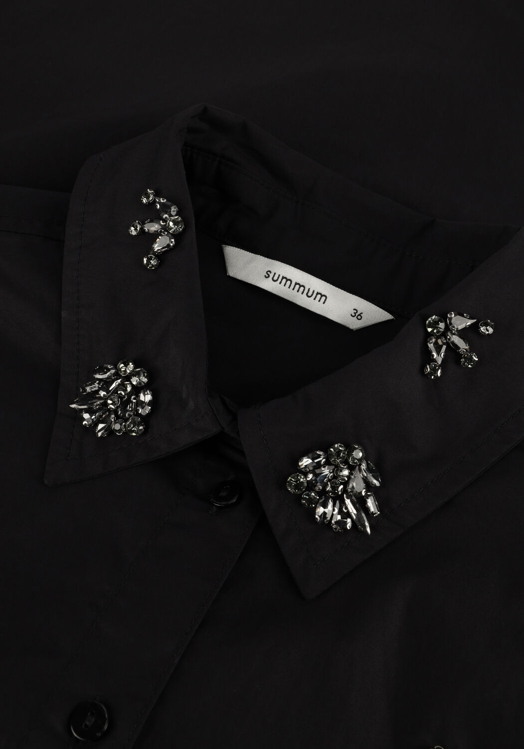 Zwarte SUMMUM  BLOUSE CRISPY POPLIN DIAMANTS - large