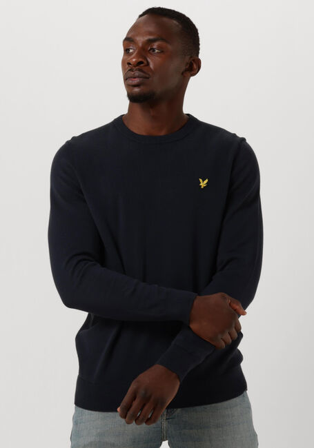 Donkerblauwe LYLE & SCOTT T-shirt COTTON CREW NECK JUMPER - large