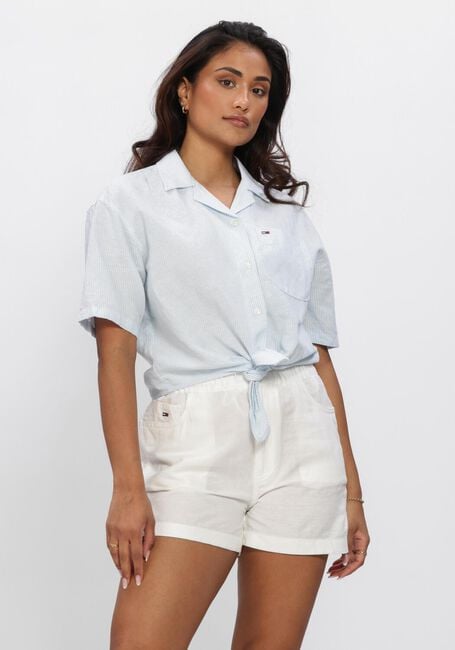 TOMMY JEANS TJW TIE FRONT LINEN SHIRT Blouses Bleu clair - large