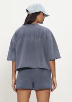 Blauwe ALIX THE LABEL Tops & T-shirts LADIES KNITTED CUT SEAM SWEAT T-SHIRT