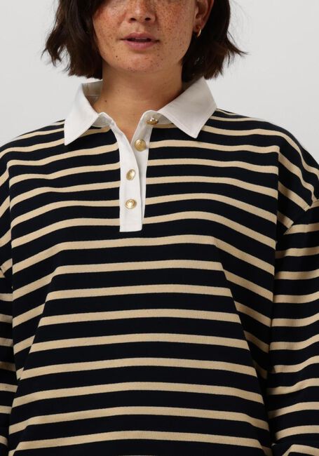 Donkerblauwe TOMMY HILFIGER Sweater REG STP GOLD BTN POLO SWTSHRT - large