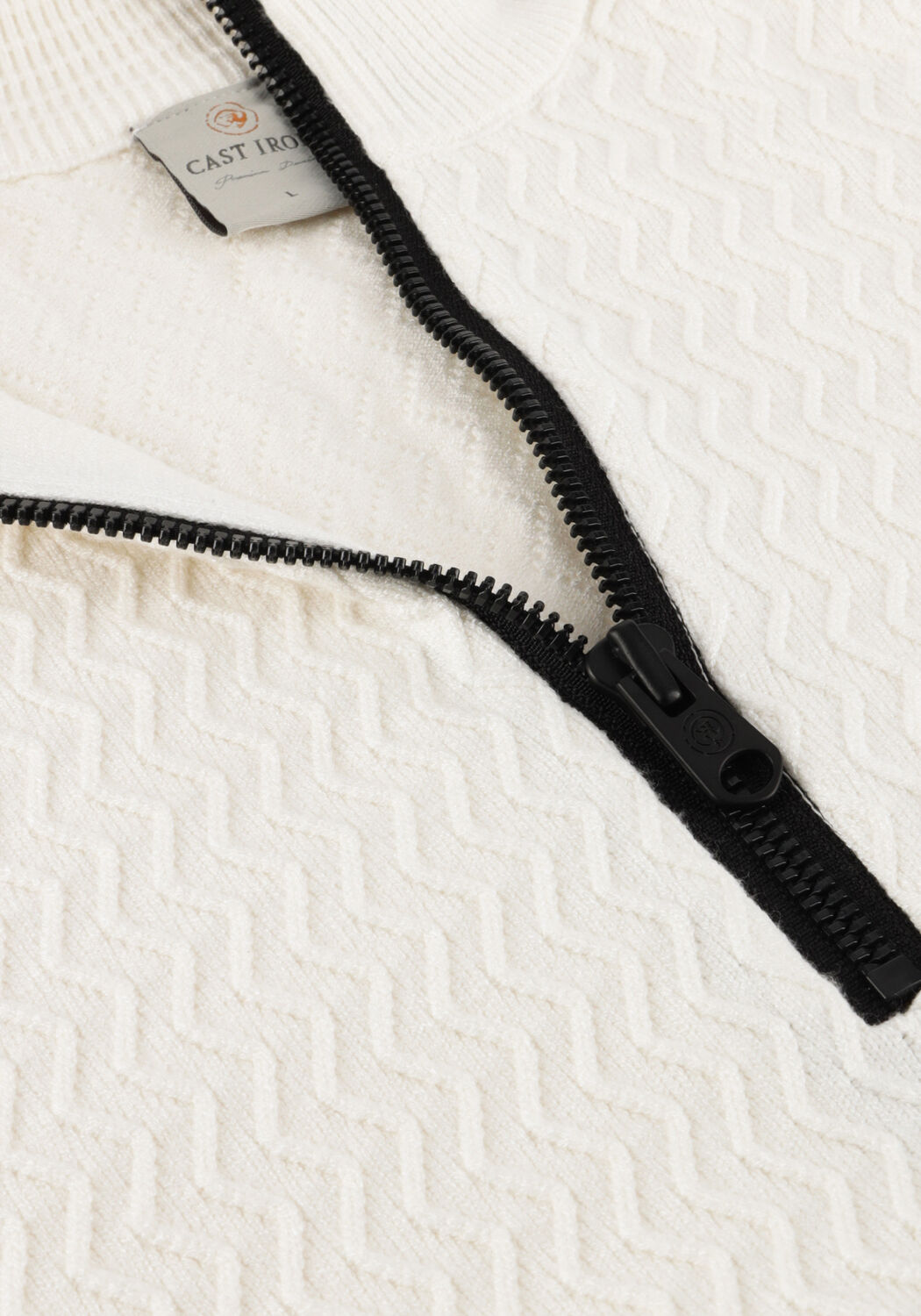 CAST IRON Pull HALF ZIP COLLAR ECOVERO en blanc - large