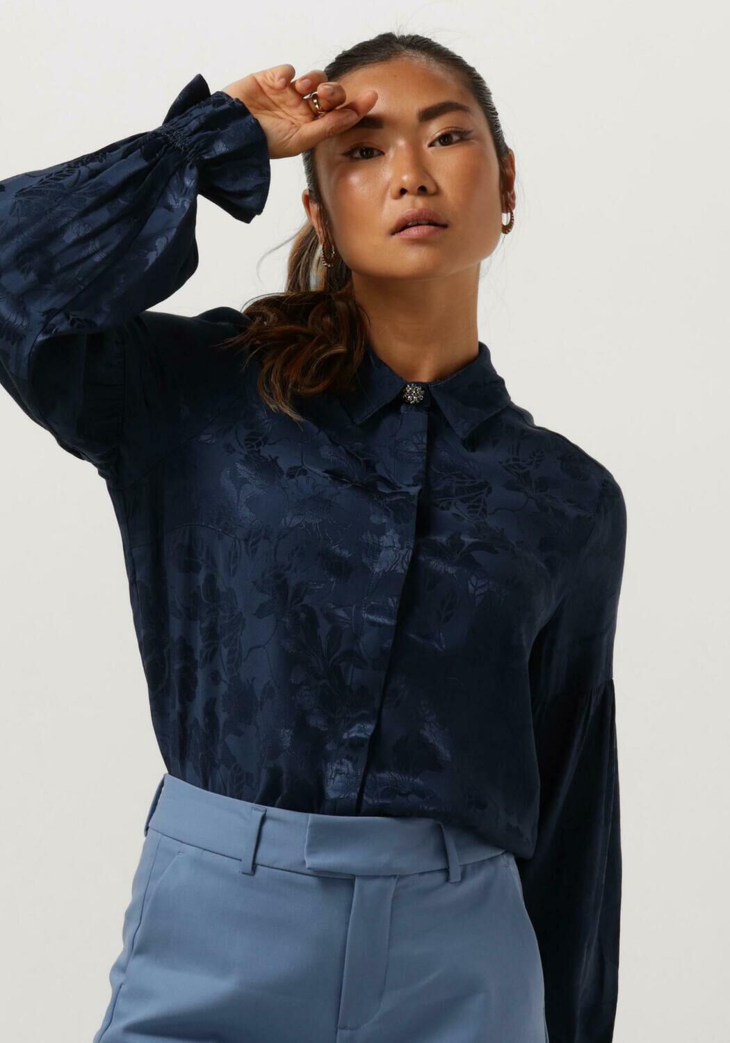 Blauwe MOS MOSH Blouse MMROBENA LEZ SHIRT Omoda