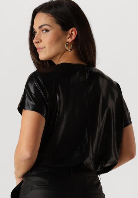 Zwarte MOS MOSH T-shirt NIVOLA O-NECK METALLIC TEE - large