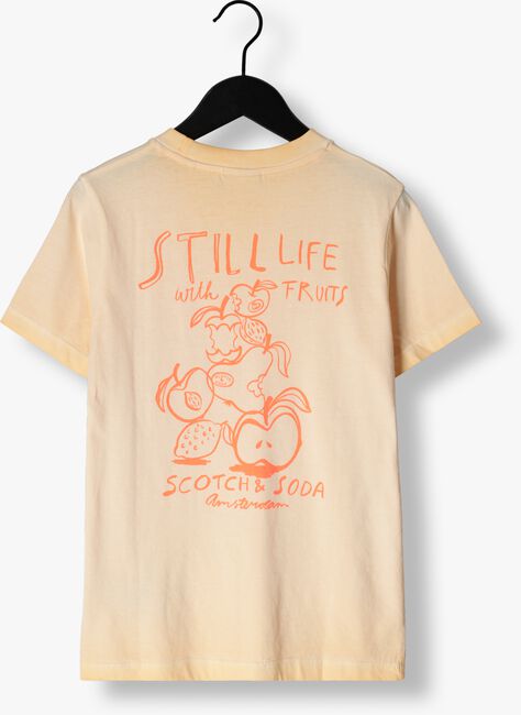 SCOTCH & SODA T-shirt REGULAR FIT SHORT SLEEVED WASHED ARTWORK en orange - large