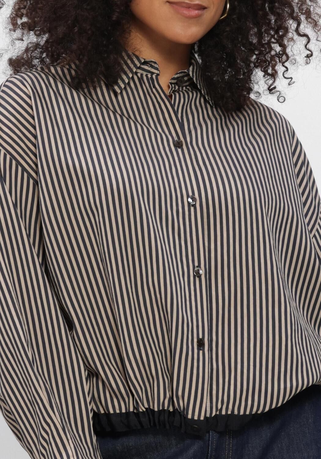 SUMMUM BLOUSE BOXY TWO TONE STRIPE SMALL Blouses en noir - large