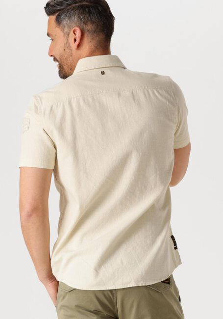 Beige PME LEGEND Casual overhemd SHORT SLEEVE SHIRT SLUB COTTON - large