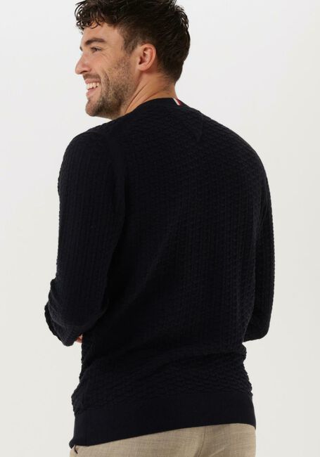 TOMMY HILFIGER Pull EXAGGERATED STRUCTURE CREW NECK Bleu foncé - large