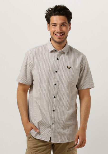 PME LEGEND Chemise décontracté SHORT SLEEVE SHIRT YARN DYED STRIPE en beige - large