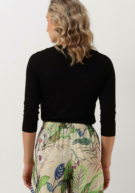 JANSEN AMSTERDAM Haut V130 JERSEY UNI TOP 3/4 SLEEVE KNOTDETAIL AT NECKLINE en noir - large