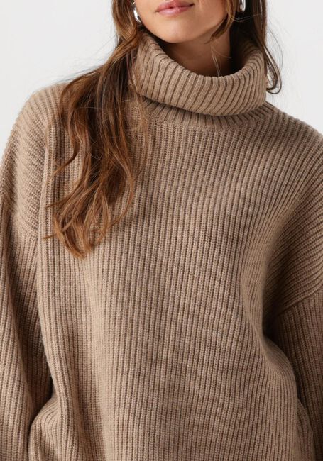 Bruine SELECTED FEMME Trui SLFMARY LS LONG KNIT ROLL NECK - large
