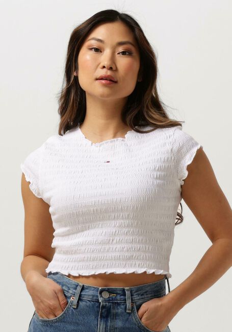 TOMMY JEANS Haut TJW SLIM SMOCK TEE en blanc - large