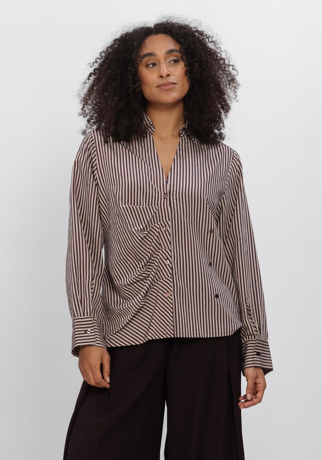 Creme SUMMUM  BLOUSE TWO TONE STRIPE - large