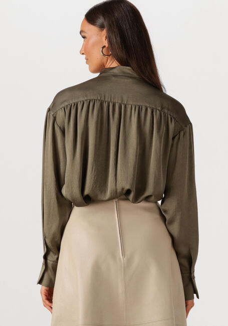 SUMMUM TOP BOW SILKY TOUCH Blouses Olive - large