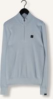 Lichtblauwe BUTCHER OF BLUE Trui STRUCTURE HALFZIP Lichtblauwe BUTCHER OF BLUE Trui STRUCTURE HALFZIP - medium