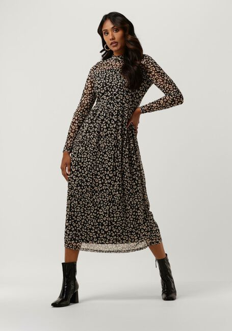 Zwarte OBJECT Midi jurk MARIANN L/S DRESS - large