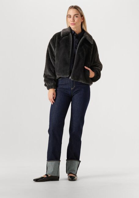 Donkergrijze WITHBLACK Faux fur jas WBLNOHR FAUX FUR JACKET - large