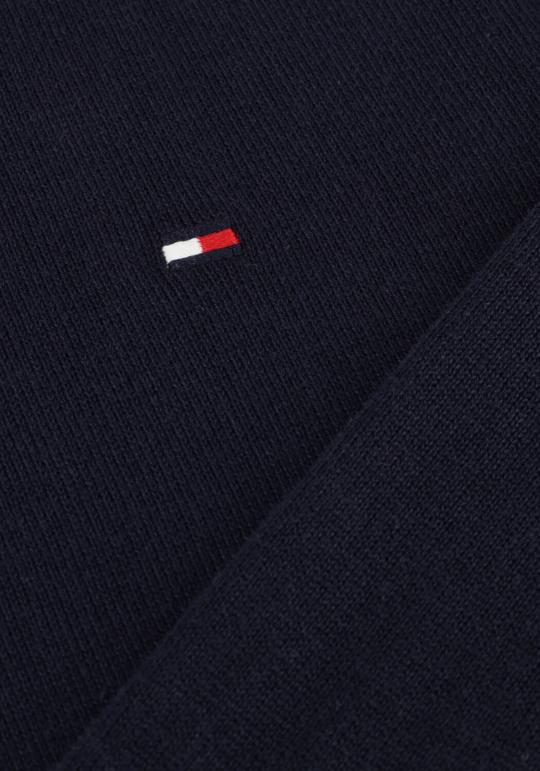 TOMMY HILFIGER Pull ESSENTIAL COTTON ZIP MOCK Bleu fonc&eacute; - large