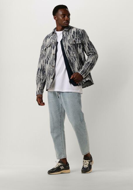 Donkerblauwe ANERKJENDT Overshirt AKOSCAR JACQUARD OVERSHIRT - large