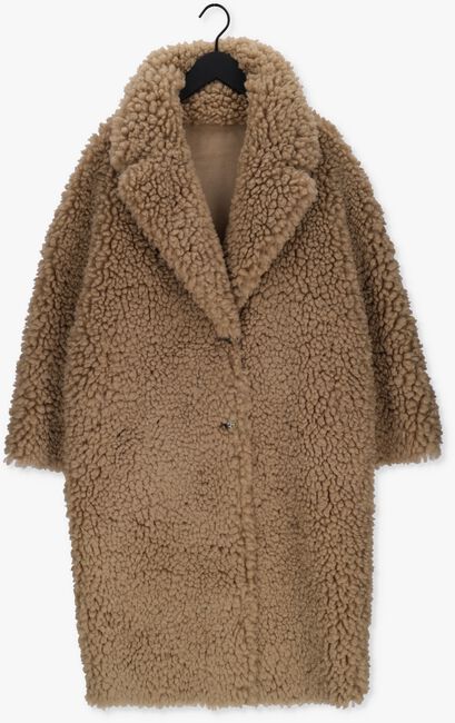Taupe BEAUMONT Teddy jas REVERSIBLE CURLY LAMMY COAT - large