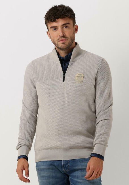 baai Miniatuur Blootstellen Grijze PME LEGEND Trui HALF ZIP COLLAR COTTON PLATED | Omoda