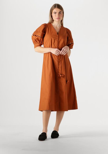 SCARLETT POPPIES Robe midi FLEURETTA MIDI DRESS en marron - large