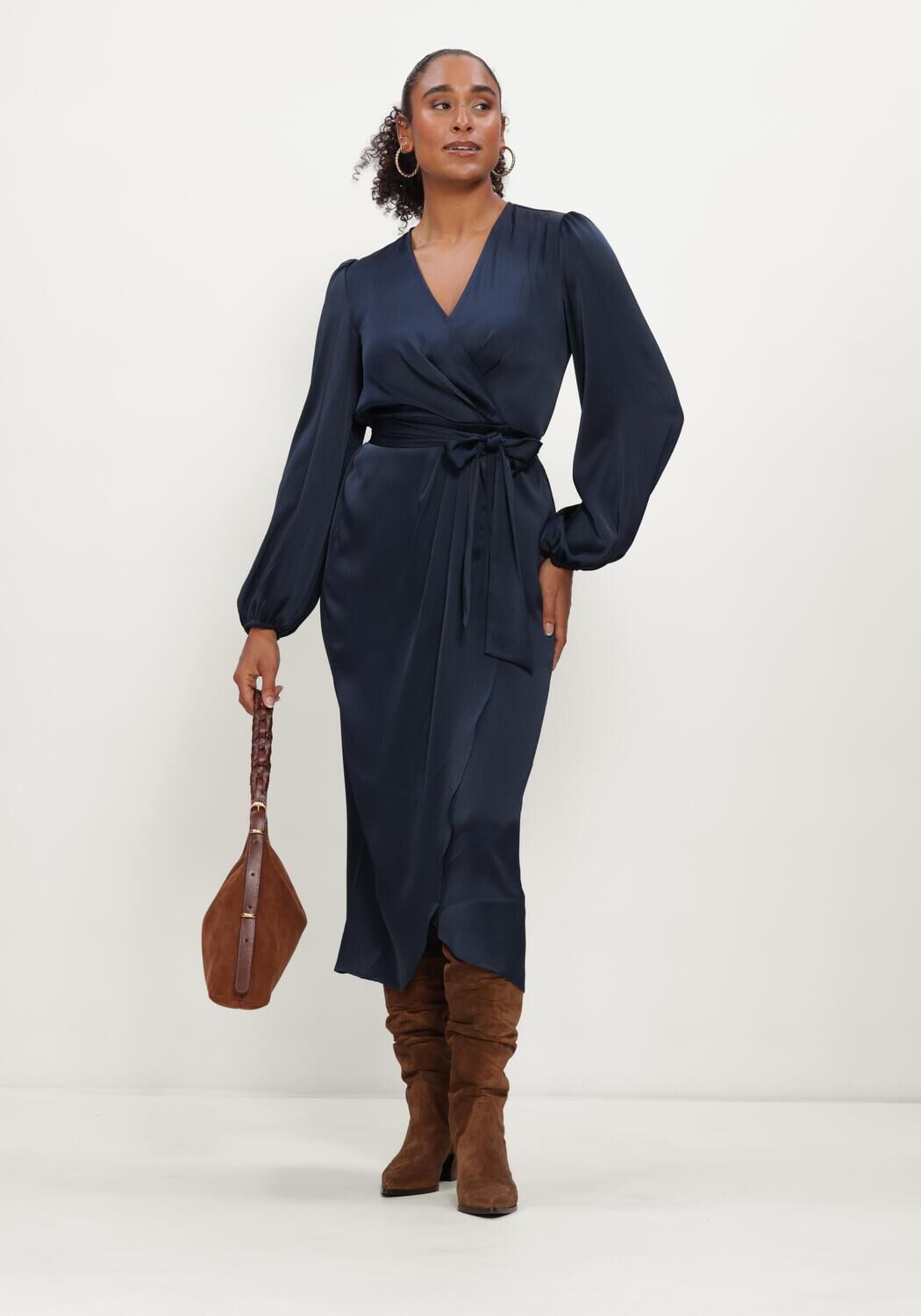 LINA LOCCHI Robe midi LL-BEA Bleu fonc&eacute; - large