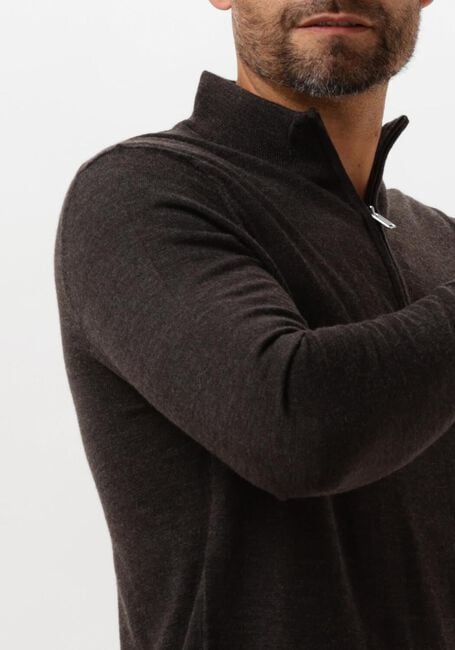 PROFUOMO Pull PULLOVER HALF ZIP en marron - large