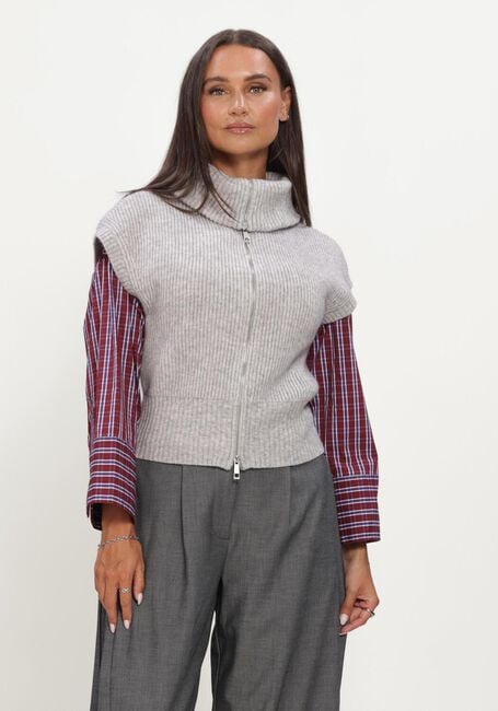 Lichtgrijze CO'COUTURE Spencer ROWCC ZIP KNIT VEST - large