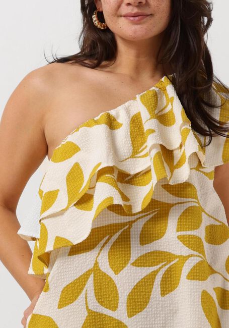 SECOND FEMALE Robe midi UIVO ONE-SHOULDER DRESS en or - large