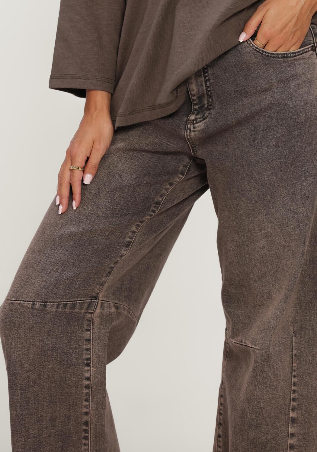 MAC Wide jeans 0333L AUTH. COMFORT VINTAGE DENIM en marron - large