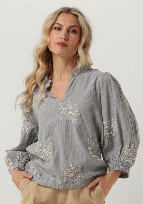 Gebroken wit SUMMUM Top TOP HEAVY EMBROIDERY STRIPE - large