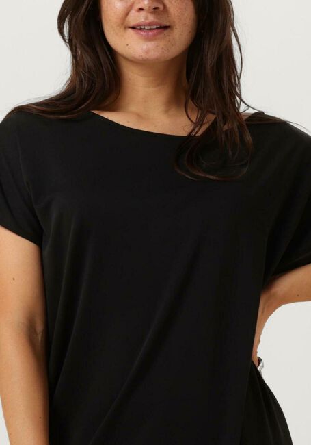 Zwarte MINUS Midi jurk OPHELIA BOAT NECK SHORT SLEEVE MIDI MODAL DRESS - large