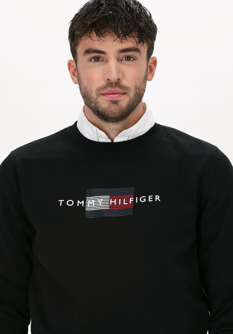 TOMMY HILFIGER Chandail LINES HILFIGER CREWNECK en noir - large