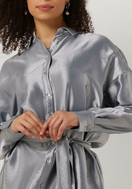 SELECTED FEMME Mini robe SLFSILVIA-TONIA LS SHIRT DRESS en argent - large