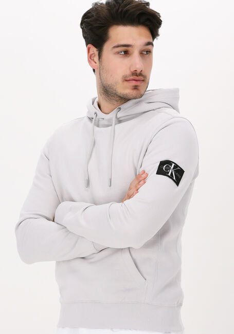 CALVIN KLEIN Chandail MONOGRAM SLEEVE BADGE HOODIE en gris - large