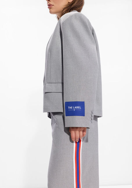 ALIX THE LABEL Blazer LADIES WOVEN COATED HERRINGBONE BLAZER en gris - large
