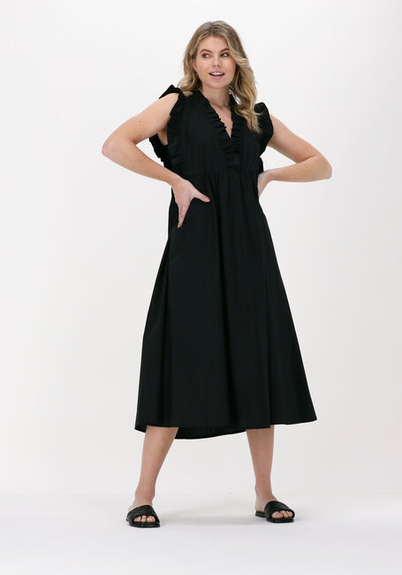 ACCESS Robe midi DRESS WITH RUFFLES AT THE TOP en noir - large