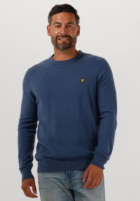 LYLE & SCOTT Pull COTTON MERINO CREW NECK JUMPER en bleu - large