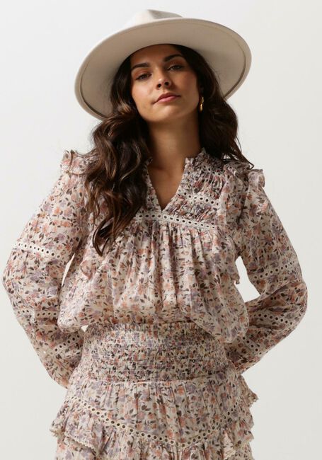 NEO NOIR AURIKA SOFT FLOWER BLOUSE Blouses en beige - large