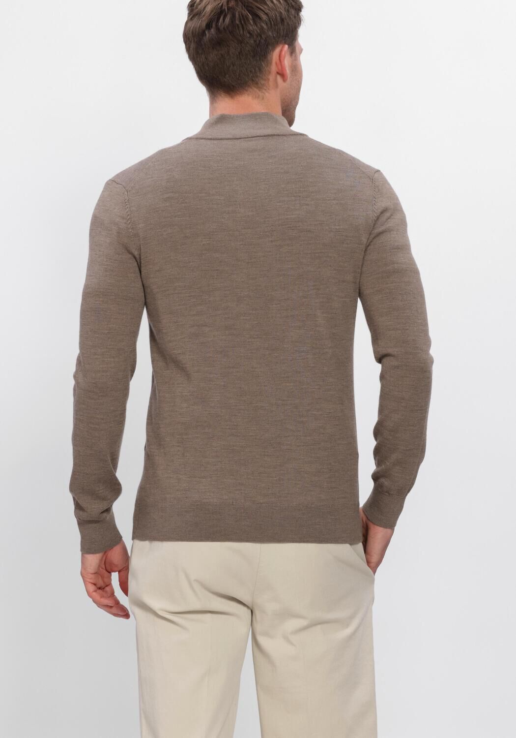Taupe PROFUOMO Trui EXTRAFINE MERINO - large