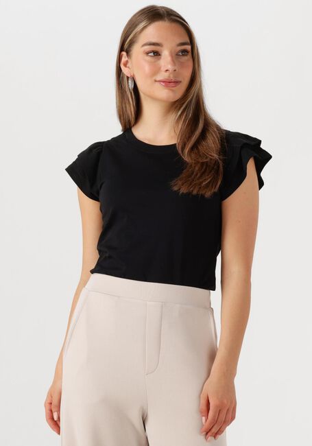 SELECTED FEMME T-shirt SLFCAMILA SS RUFFLE TEE en noir - large