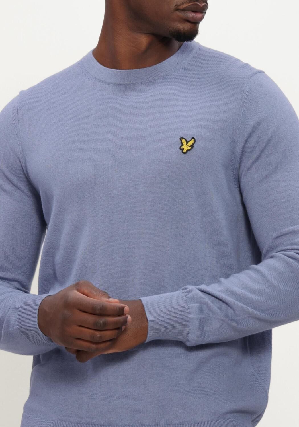 LYLE & SCOTT Pull COTTON MERINO CREW NECK JUMPER en bleu - large