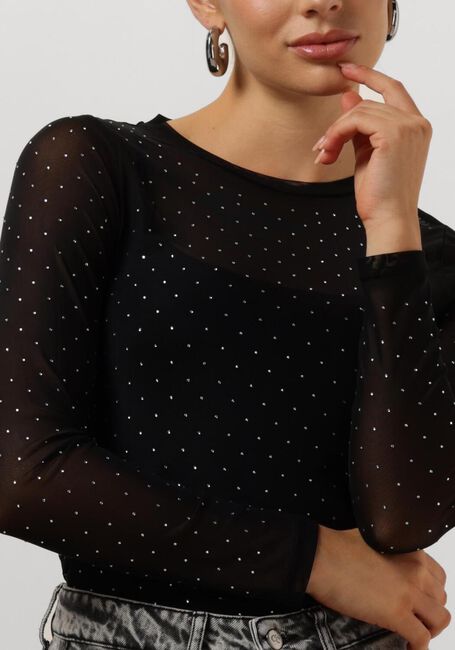 Zwarte CO'COUTURE Top CHRISTAL MESH BLOUSE - large