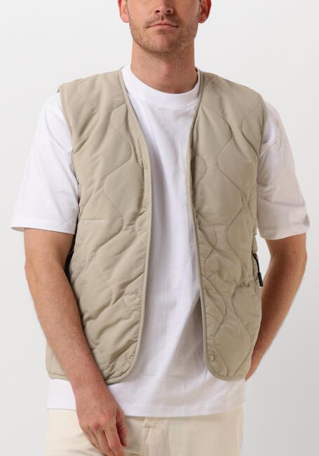WOODBIRD Veste sans manches WBTRAIS QUILT VEST en beige - large