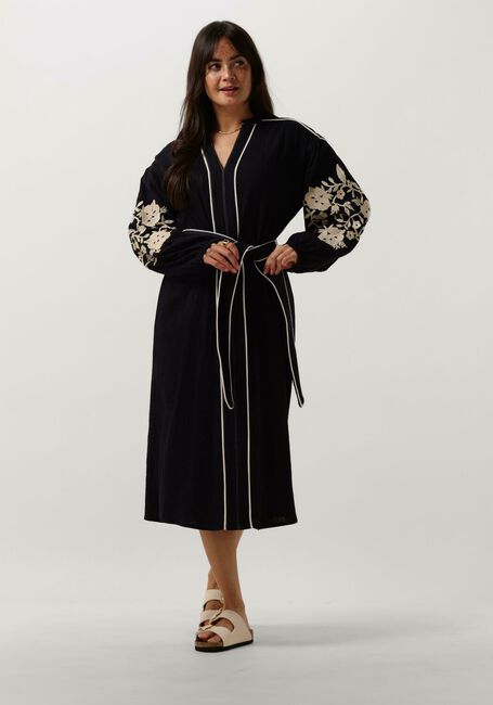 Donkerblauwe STELLA FOREST Midi jurk E24RO012 - large