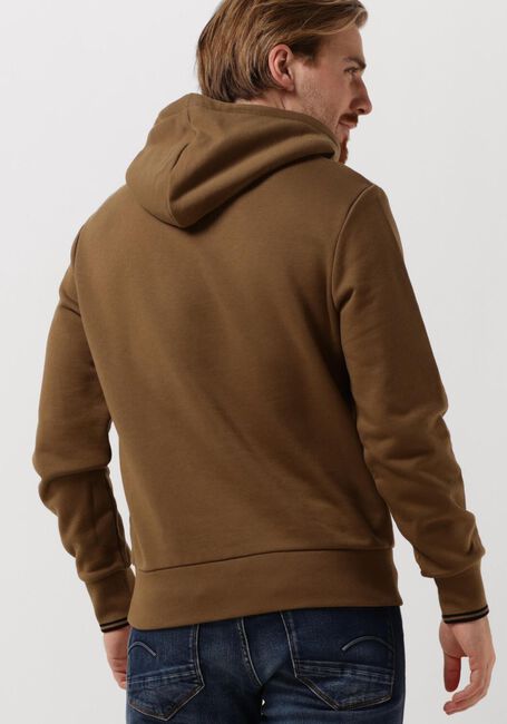 Camel FRED PERRY Sweater TIPPED HOODED SWEATSHIRT - large