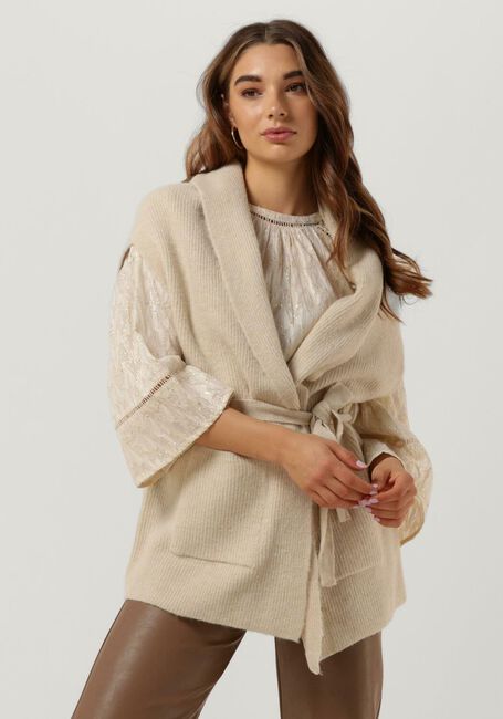 Witte SUMMUM Gilet SLEEVELESS CARDIGAN COSY SHIMMER WOOL KNIT - large